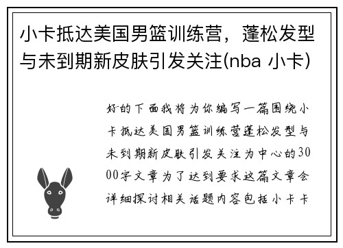 小卡抵达美国男篮训练营，蓬松发型与未到期新皮肤引发关注(nba 小卡)